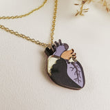 Anatomical Heart Pendant Necklace - Black