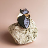 Anatomical Heart Pin - Black
