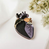 Anatomical Heart Pin - Black