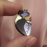 Anatomical Heart Pin - Black