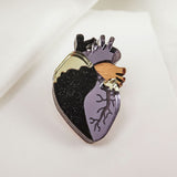 Anatomical Heart Pin - Black