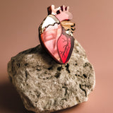 Anatomical Heart Pin - Red