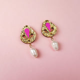 Basic Drop Earrings - Magenta