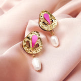 Basic Drop Earrings - Magenta
