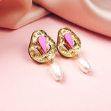 Basic Drop Earrings - Magenta