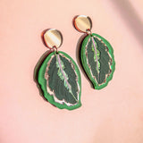 Calathea Medallion Earrings - Pink