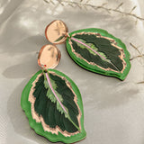 Calathea Medallion Earrings - Pink