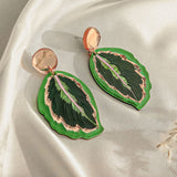 Calathea Medallion Earrings - Pink