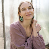 Calathea Medallion Earrings - Pink