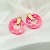 Kreis Ohrstecker - Holographic Pink