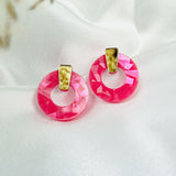 Kreis Ohrstecker - Holographic Pink