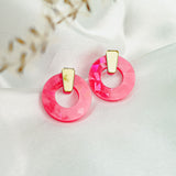 Kreis Ohrstecker - Holographic Pink