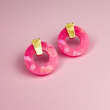 Kreis Ohrstecker - Holographic Pink