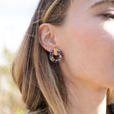 Circle Studs - Rainbow Flakes