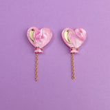 Herz-Ballon-Ohrstecker - Rosa