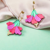Hibiscus Earrings - Vivid Magenta