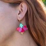 Hibiscus Earrings - Vivid Magenta