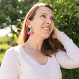 Hibiscus Earrings - Vivid Magenta