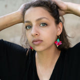 Hibiscus Earrings - Vivid Magenta