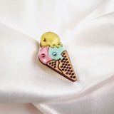 Ice Cream Pin - Blue