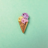 Ice Cream Pin - Pink