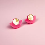 Minimalistische Ohrstecker - Holographic Pink