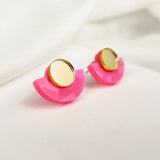 Minimalistische Ohrstecker - Holographic Pink
