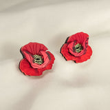 Red Poppy Studs