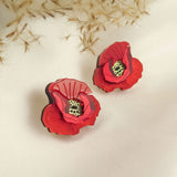 Red Poppy Studs