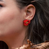 Red Poppy Studs