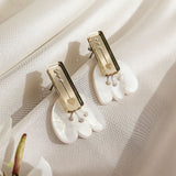 Romantic Tulip Earrings - White