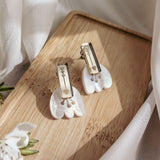 Romantic Tulip Earrings - White