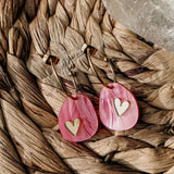 Valentine Pebble Earrings - Pink