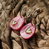Valentine Pebble Earrings - Pink